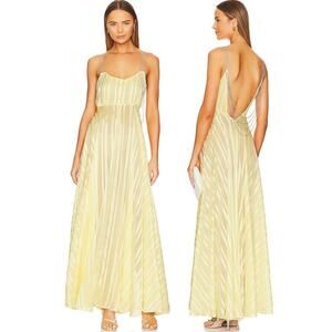 LoveShackFancy Darralis Maxi Dress Soft Yellow Size 6